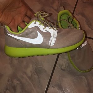 Women’s neon green and gray Nikes
